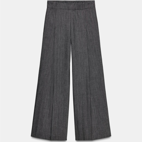 ZARA ZW COLLECTION WIDE-LEG WOOL PANTS - Picture 3 of 5